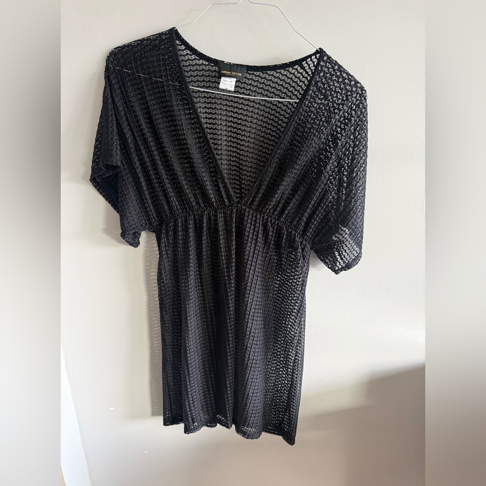 Jordan Taylor Black Mesh Swim Coverup